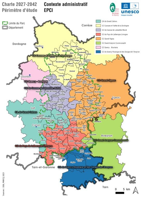 Contexte administratif EPCI révision de la charte du Parc naturel régional des Causses du Quercy