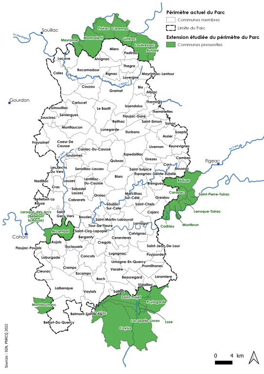 périmètre étude révision de la charte du parc régional des causses du quercy